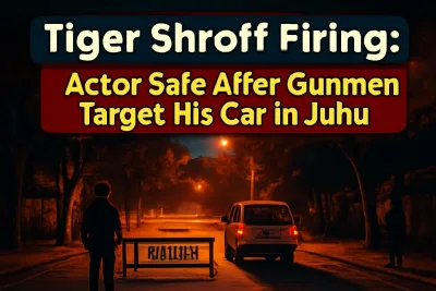 Police barricades on a Juhu street in Mumbai after the firing incident targeting actor Tiger Shroff