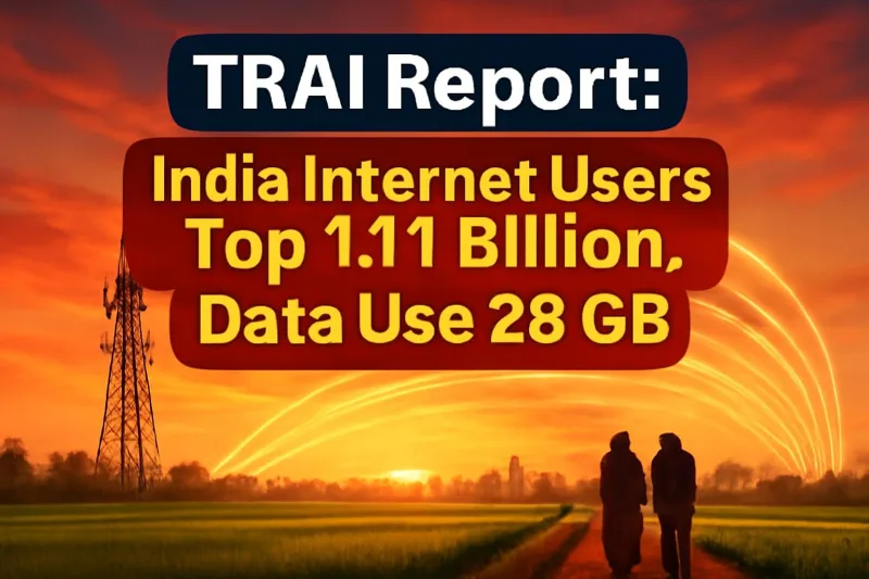 Mobile tower in rural India symbolising TRAI internet subscriber growth report