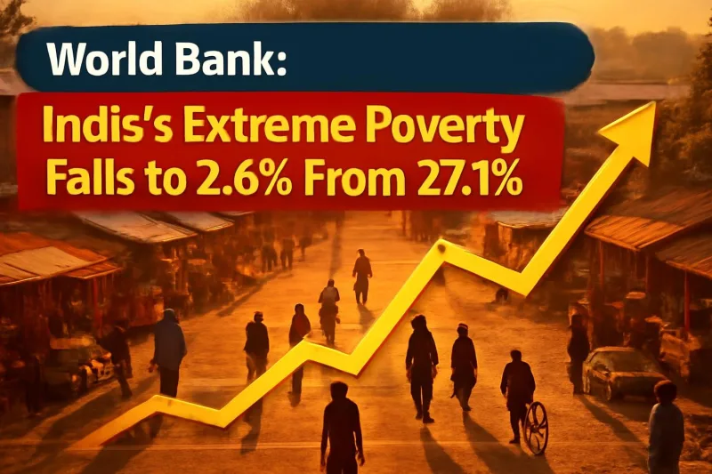 Indian village market symbolising World Bank report on poverty decline