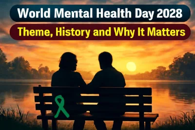 Two people on a bench at sunrise, symbolic image for World Mental Health Day 2026